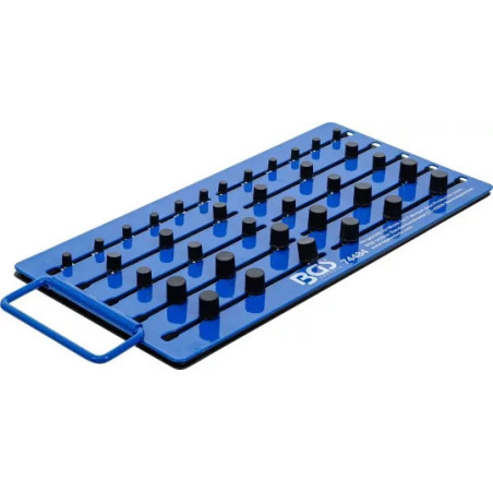 Tableau de rangement magnétique | avec carré mâle | pour 36 douilles | 6,3 mm (1/4")/10 mm (3/8")/12,5 mm (1/2")