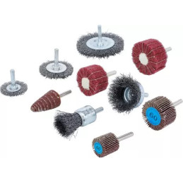 Jeu de disques à brosses et à lamelles de ponçage | 10 pcs.