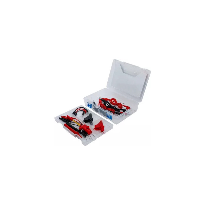 Assortiment de câbles de mesure et d’accessoires pour pointes de sondes | pour multimètre | 15 pièces Assortiment de câbles de mesure et d’accessoires pour pointes de sondes | pour multimètre | 15 pièces