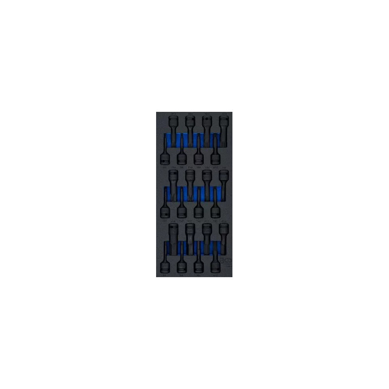Insert de servante d’atelier 1/3 : Jeu de douilles à embouts de puissance | 12,5 mm (1/2") | 24 pcs.