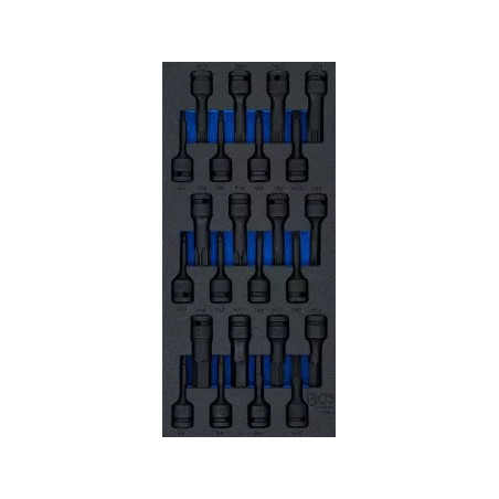 Insert de servante d’atelier 1/3 : Jeu de douilles à embouts de puissance | 12,5 mm (1/2") | 24 pcs.