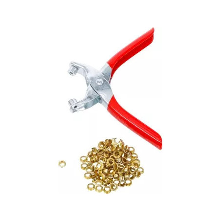 Pince à œillets avec 100 œillets ronds | 5,0 mm