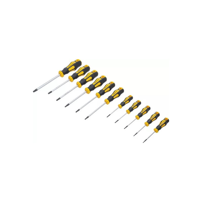 Jeu de tournevis | Profil en T (pour Torx) avec perçage frontal T6 - T40 | 11 pièces Jeu de tournevis | Profil en T (pour Torx) avec perçage frontal T6 - T40 | 11 pièces