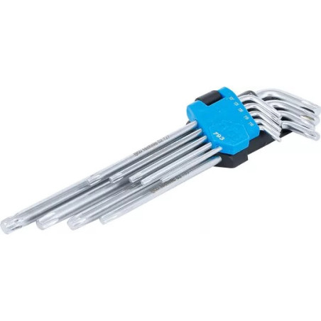 Jeu de clés allen | extra longues | Profil T (pour Torx) T10 - T50 | 9 pièces