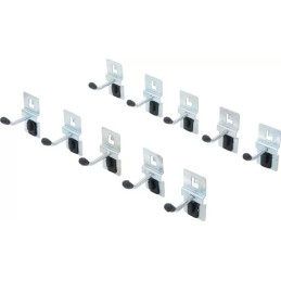 Jeu de crochets simples | 40 mm | pour système mural | 10 pcs.