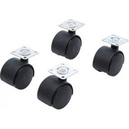 Jeu de roulettes doubles de direction | Ø 40 mm | 4 pièces