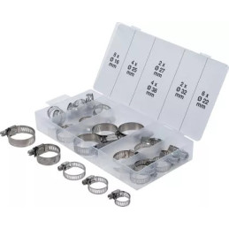 Assortiment de colliers de serrage | inoxydable | Ø 16 - 38 mm | 26 pièces