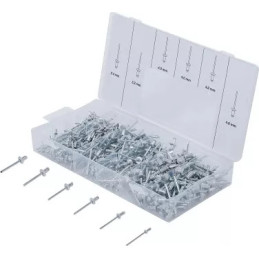 Assortiment de rivets pop | aluminium | 2,4 - 4,8 mm | 400 pièces