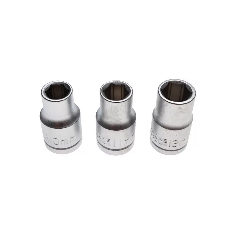 Jeu de douilles | 12,5 mm (1/2") | 10 - 11 - 13 mm | 3 pièces Jeu de douilles | 12,5 mm (1/2") | 10 - 11 - 13 mm | 3 pièces