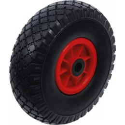 Roue pour diable / chariot de transport | PU, rouge/noir | 260 mm