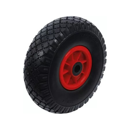 Roue pour diable / chariot de transport | PU, rouge/noir | 260 mm