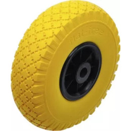 Roue pour diable / chariot de transport | PU, jaune/noir | 260 mm