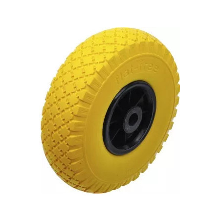 Roue pour diable / chariot de transport | PU, jaune/noir | 260 mm