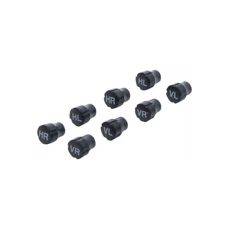 Jeu de capuchons de valve en matière plastique | pour le marquage des pneus | 8 pièces Jeu de capuchons de valve en matière plastique | pour le marquage des pneus | 8 pièces
