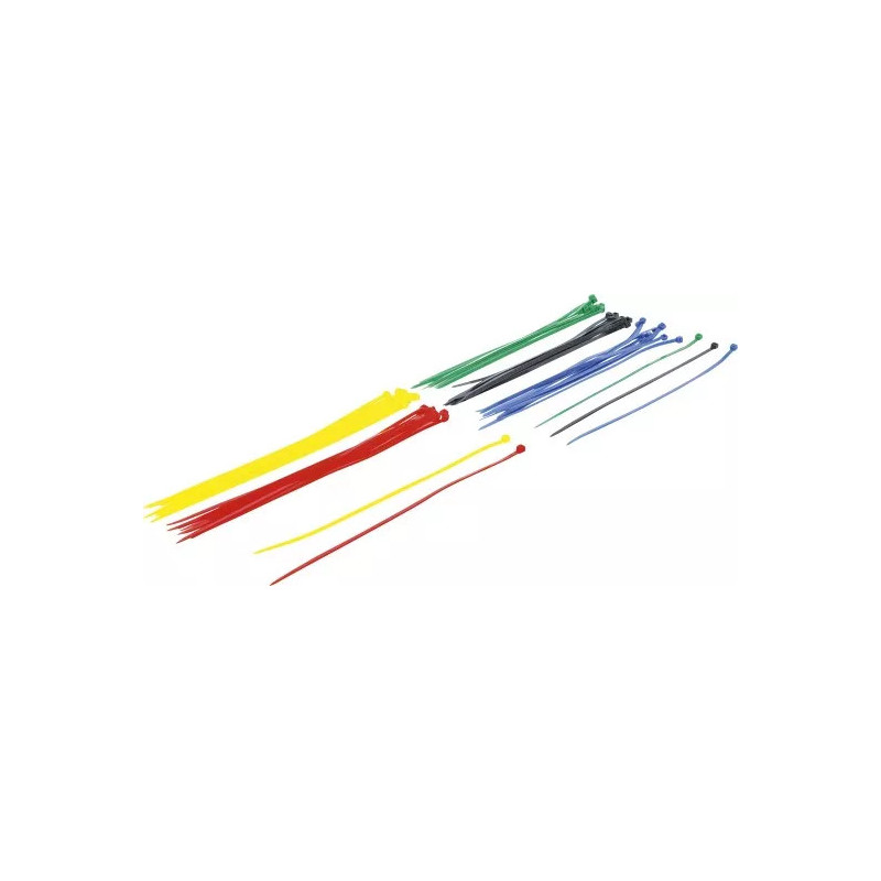 Assortiment de colliers plastique | multicolore | 4,8 x 300 mm | 50 pièces