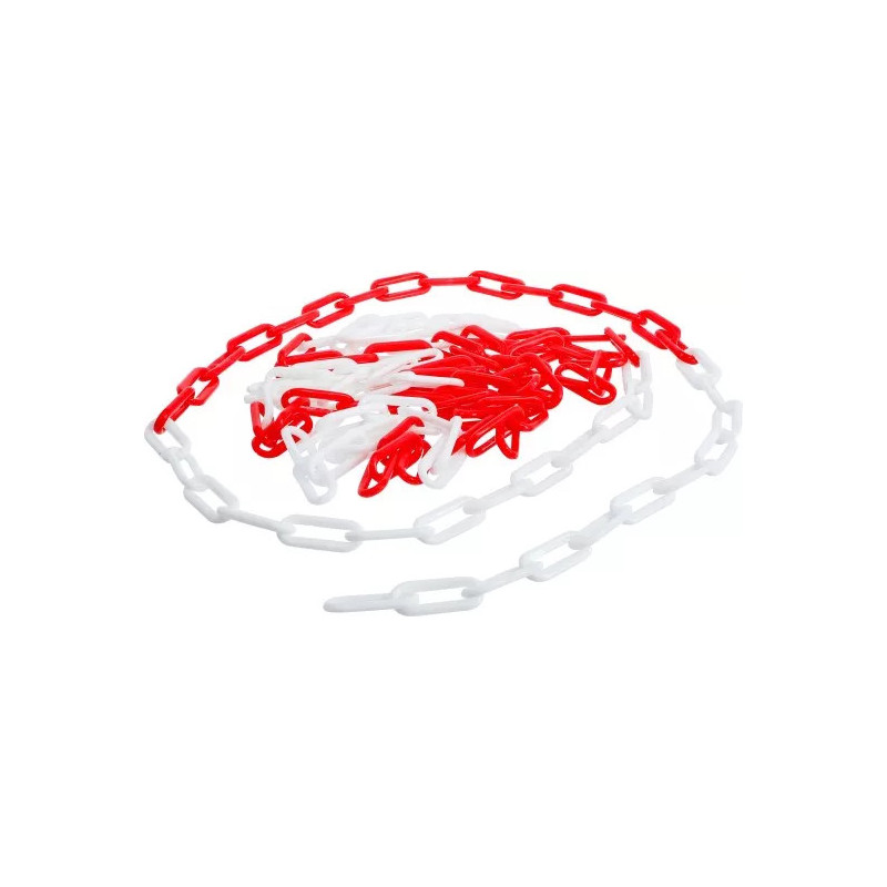 Chaîne de barrage | Rouge - blanc | Matière plastique | 5 m Chaîne de barrage | Rouge - blanc | Matière plastique | 5 m