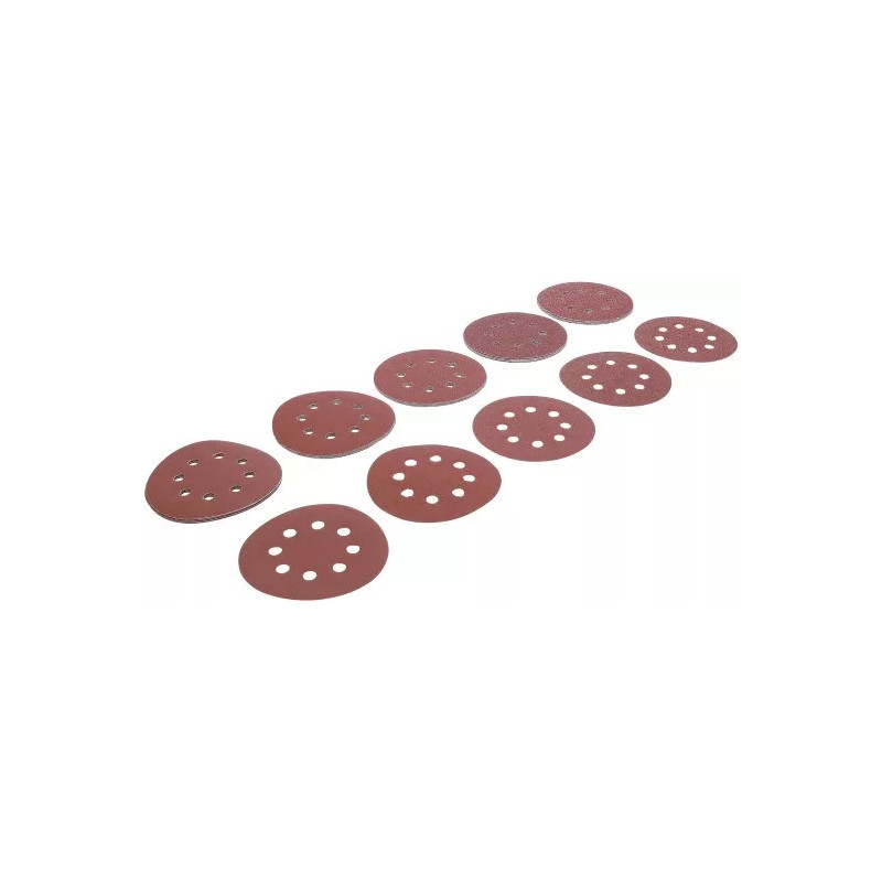 Jeu de feuilles abrasives pour ponçeuse excentrée | Ø 125 mm | Cal. 40 - 180 | 25 pièces Jeu de feuilles abrasives pour ponçeuse excentrée | Ø 125 mm | Cal. 40 - 180 | 25 pièces