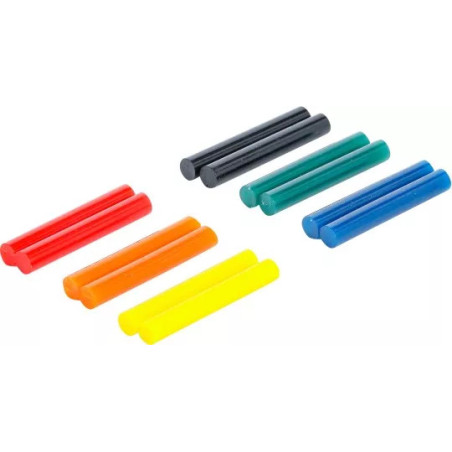 Bâtonnets de colle chaude | multicolores | Ø 7,5 mm, 50 mm | 12 pièces