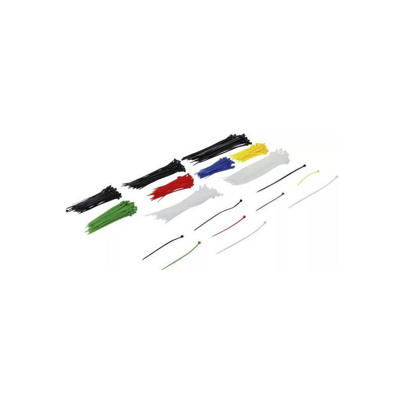 Assortiment de colliers plastique | multicolore | 100 - 150 - 200 mm | 450 pièces Assortiment de colliers plastique | multicolore | 100 - 150 - 200 mm | 450 pièces