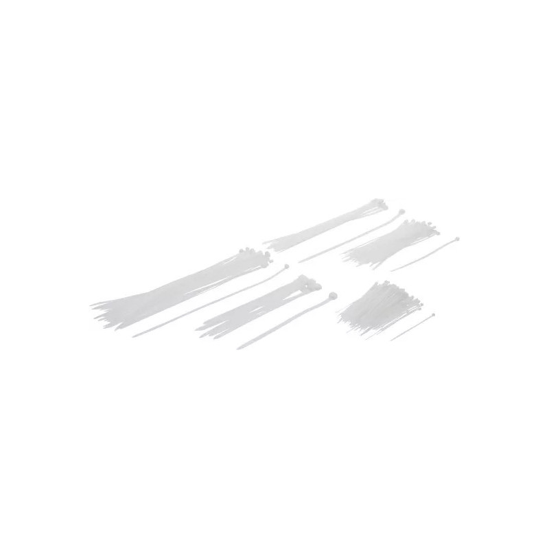 Assortiment de colliers plastique | blanc | diverses tailles | 250 pièces Assortiment de colliers plastique | blanc | diverses tailles | 250 pièces