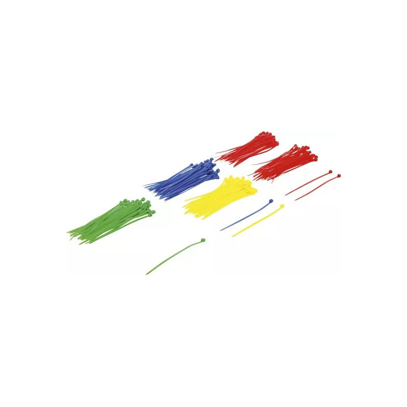 Assortiment de colliers plastique | multicolore | 2,4 x 100 mm | 200 pièces Assortiment de colliers plastique | multicolore | 2,4 x 100 mm | 200 pièces