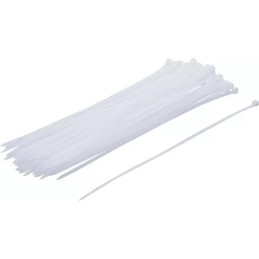 Assortiment de colliers plastique | blancs | 4,8 x 300 mm | 50 pièces