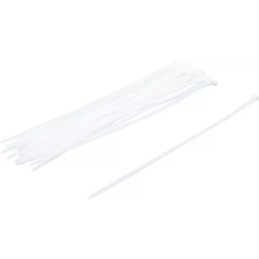 Assortiment de colliers plastique | blancs | 8,0 x 400 mm | 30 pièces