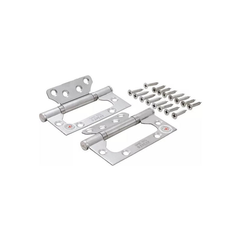 Jeu de charnières | Acier inoxydable | pour montages compacts | 100 x 50 mm | 2 pièces Jeu de charnières | Acier inoxydable | pour montages compacts | 100 x 50 mm | 2 pièces