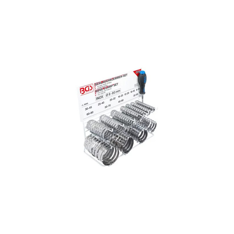 Assortiment de colliers | inoxydable | sur tableau | 111 pièces Assortiment de colliers | inoxydable | sur tableau | 111 pièces