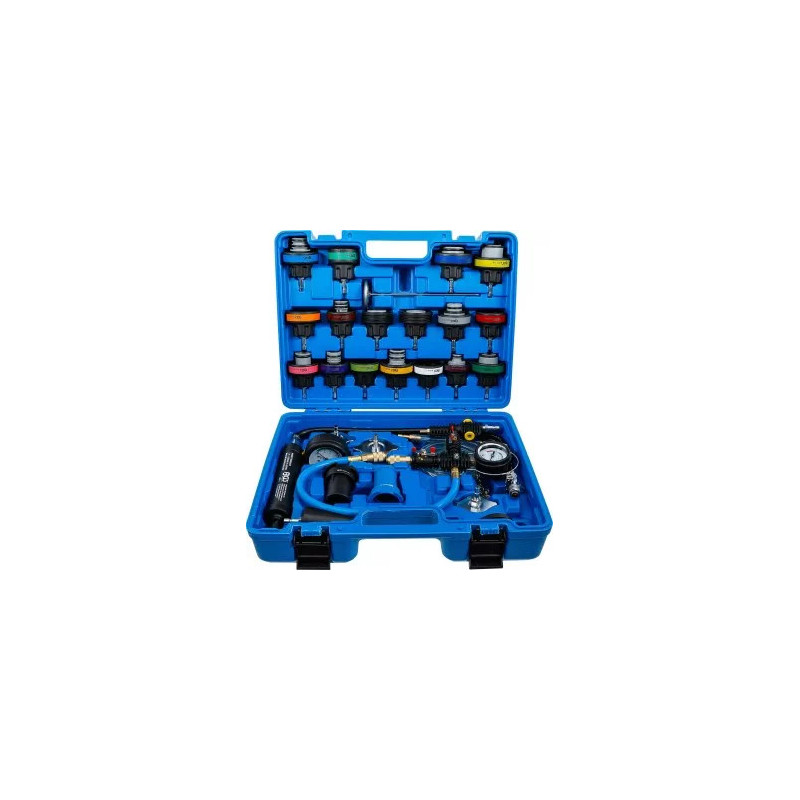 Testeur de circuit de refroidissement | avec système de remplissage | 28 pièces Testeur de circuit de refroidissement | avec système de remplissage | 28 pièces