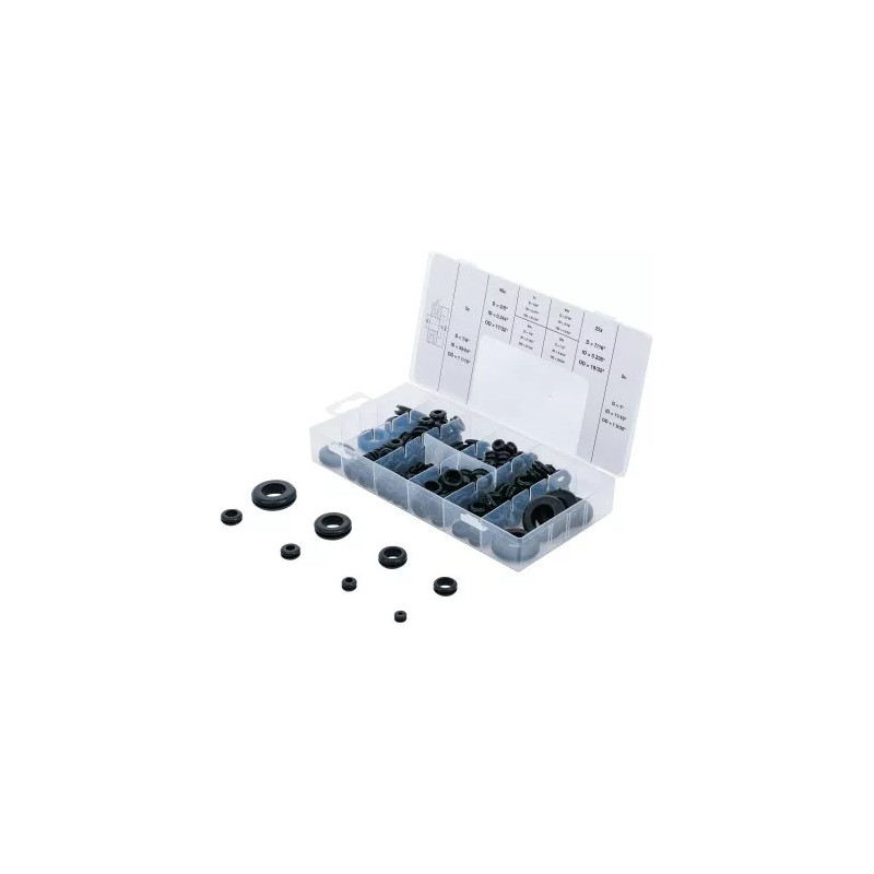 Assortiment de passe-fil caoutchouc | pouce | 180 pièces Assortiment de passe-fil caoutchouc | pouce | 180 pièces