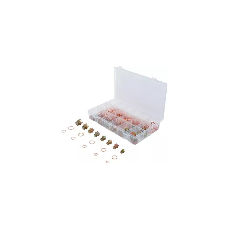 Assortiment de bouchons de vidange avec joints cuivre | 534 pièces Assortiment de bouchons de vidange avec joints cuivre | 534 pièces