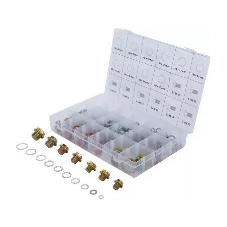 Assortiment de bouchons de vidange et joints alu | 534 pièces