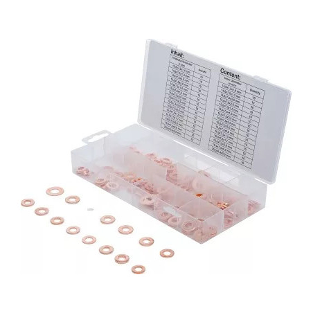 Assortiment de joints en cuivre pour injecteur | 150 pièces