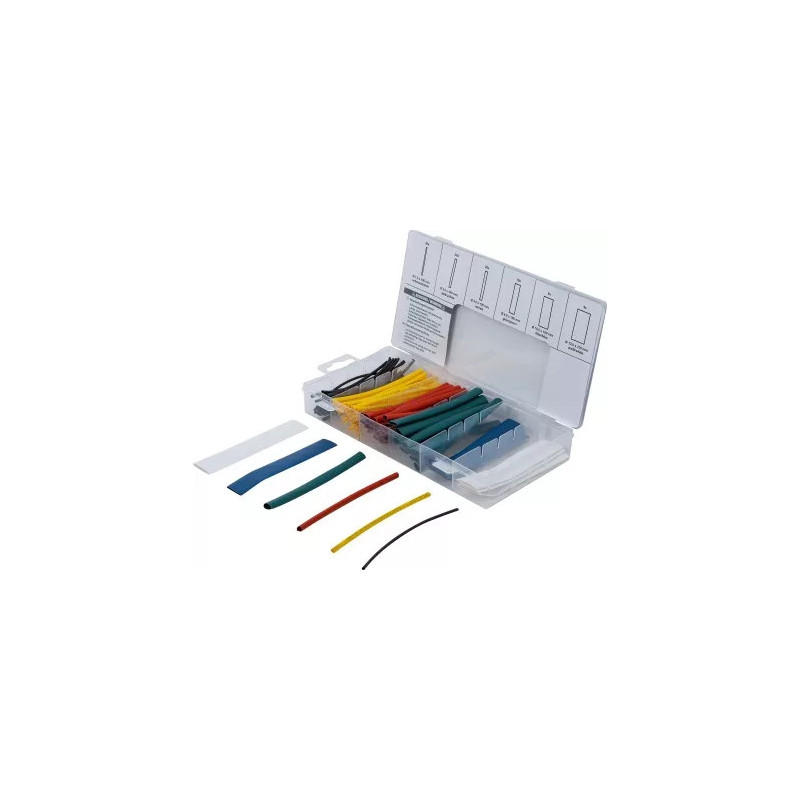 Assortiment de gaines thermo-rétractables | couleurs | 100 pièces Assortiment de gaines thermo-rétractables | couleurs | 100 pièces