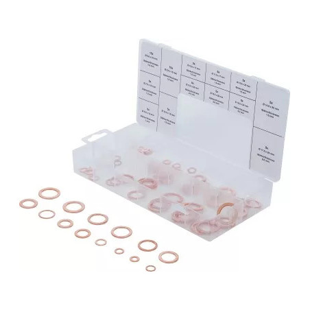 Assortiment de joints d’étanchéité | cuivre | métriques | pour bouchons de vidange | 75 pièces