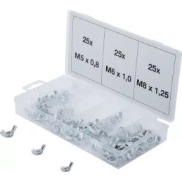 Assortiment d’écrous-papillons | 75 pièces