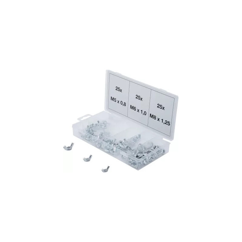 Assortiment d’écrous-papillons | 75 pièces Assortiment d’écrous-papillons | 75 pièces