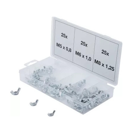 Assortiment d’écrous-papillons | 75 pièces
