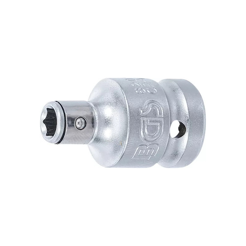 Adaptateur avec bille de retenue | 12,5 mm (1/2") | six pans intérieurs 6,3 mm (1/4") Adaptateur avec bille de retenue | 12,5 mm (1/2") | six pans intérieurs 6,3 mm (1/4")