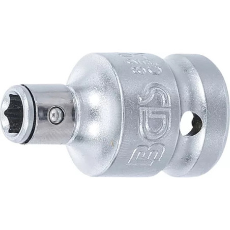 Adaptateur avec bille de retenue | 12,5 mm (1/2") | six pans intérieurs 6,3 mm (1/4")