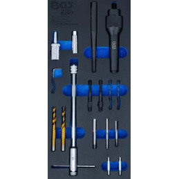 Insert de servante d'atelier 1/3 : Kit de réparation de filets et de démontage de bougies de préchauffe | M8 & M10 | 17 pièces
