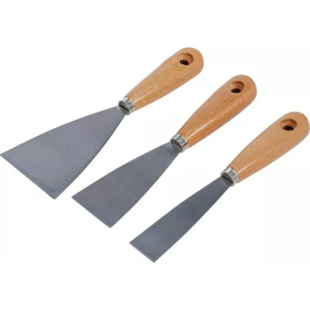 Jeux de spatules | Poignée en bois | 30 / 50 / 80 mm | 3 pièces