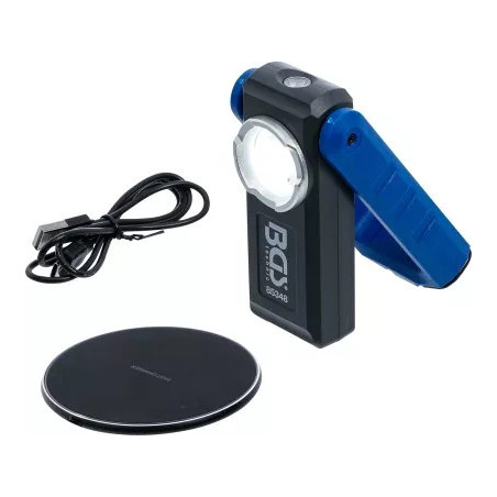 Lampe d’atelier COB-LED avec aimant et crochet | repliable | avec fonction de charge par induction