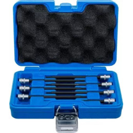 Assortiment de douilles à embouts | 6,3 mm (1/4") | Profil T (pour Torx) avec tête sphérique T10 - T40 | 7 pièces