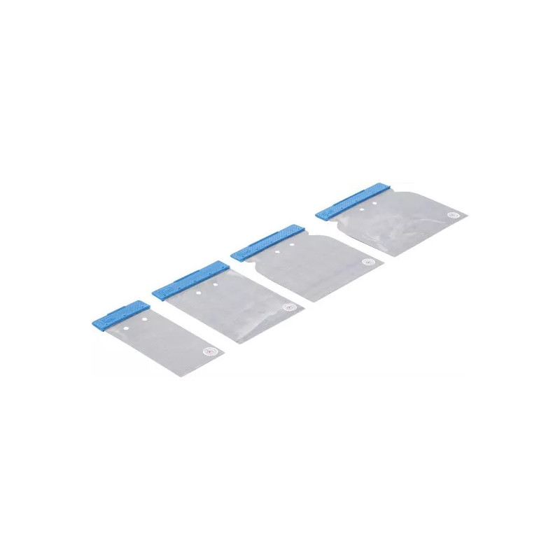 Jeu de couteaux à mastiquer | acier à ressorts | 50 / 80 / 100 / 120 mm | 4 pièces Jeu de couteaux à mastiquer | acier à ressorts | 50 / 80 / 100 / 120 mm | 4 pièces