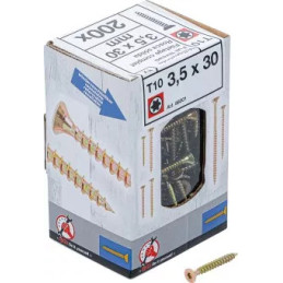 Vis multifonctions | profil en T (pour Torx) T10 | 3,5 x 30 mm | 200 pièces