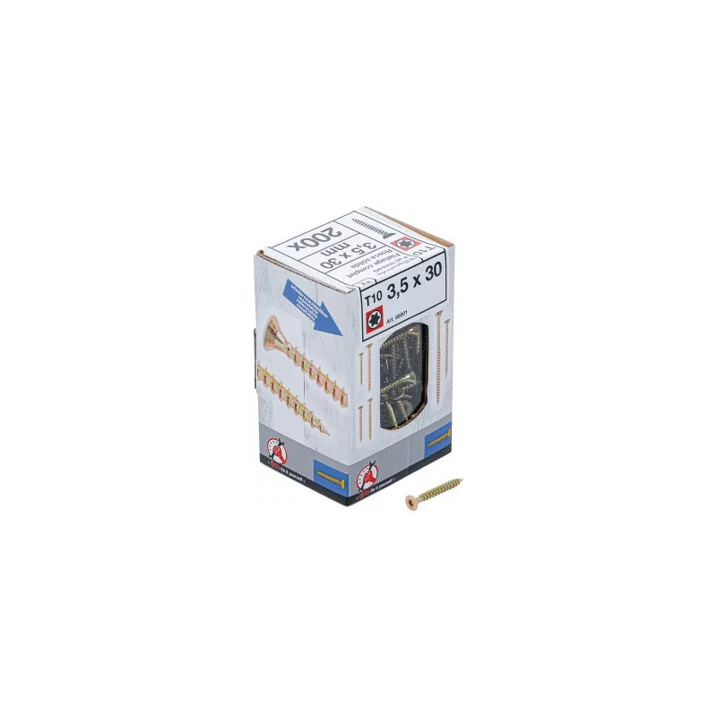 Vis multifonctions | profil en T (pour Torx) T10 | 3,5 x 30 mm | 200 pièces Vis multifonctions | profil en T (pour Torx) T10 | 3,5 x 30 mm | 200 pièces