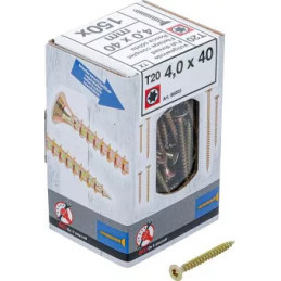 Vis multifonctions | profil en T (pour Torx) T20 | 4,0 x 40 mm | 150 pièces