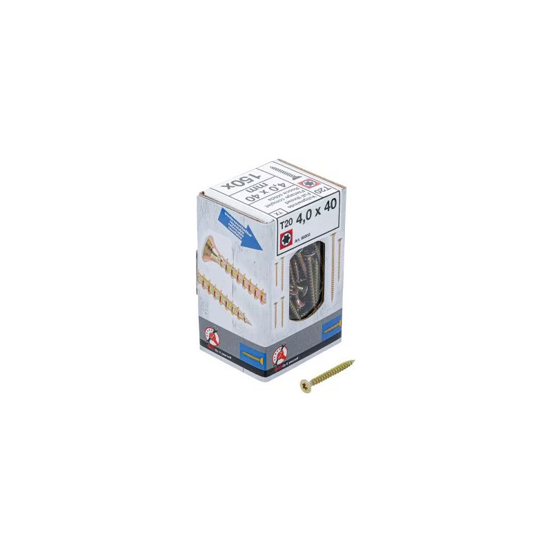 Vis multifonctions | profil en T (pour Torx) T20 | 4,0 x 40 mm | 150 pièces Vis multifonctions | profil en T (pour Torx) T20 | 4,0 x 40 mm | 150 pièces